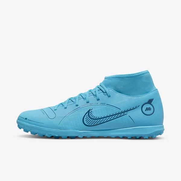 Nike Mercurial Superfly 8 Club TF Turf Muške Tenisice Za Nogomet Plave Narančaste | NK482WCI