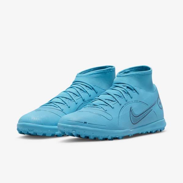 Nike Mercurial Superfly 8 Club TF Turf Ženske Tenisice Za Nogomet Plave Narančaste | NK791JNA