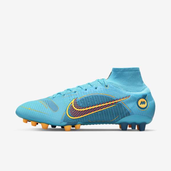 Nike Mercurial Superfly 8 Elite AG Artificial-Grasss Ženske Tenisice Za Nogomet Plave Narančaste | NK301XPT