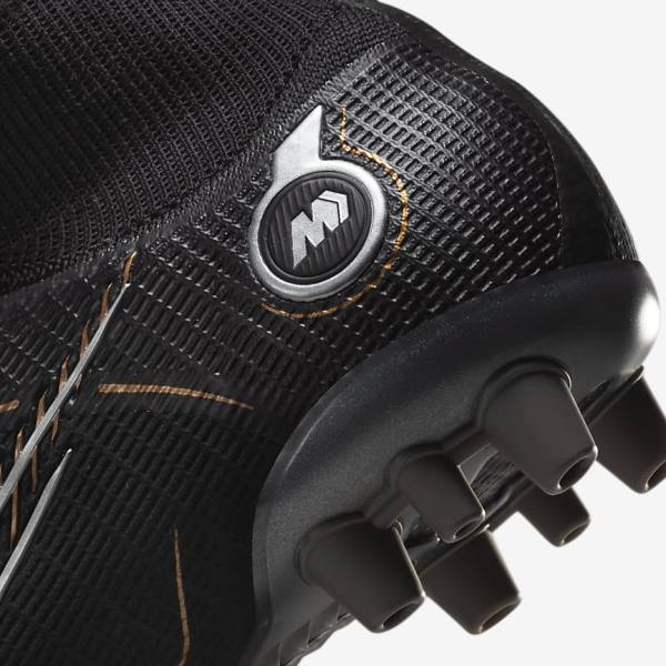 Nike Mercurial Superfly 8 Elite AG Artificial-Grasss Ženske Tenisice Za Nogomet Crne Metalne Srebrne Sive Metalne Zlatne | NK610ONW