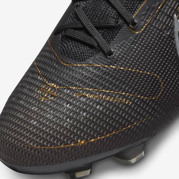 Nike Mercurial Superfly 8 Elite FG Firm-Grounds Ženske Tenisice Za Nogomet Crne Metalne Srebrne Sive Metalne Zlatne | NK093HSE