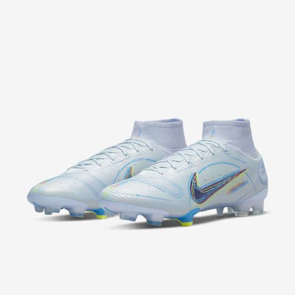 Nike Mercurial Superfly 8 Elite FG Firm-Grounds Muške Tenisice Za Nogomet Sive Svijetlo Plave Plave | NK452OFZ