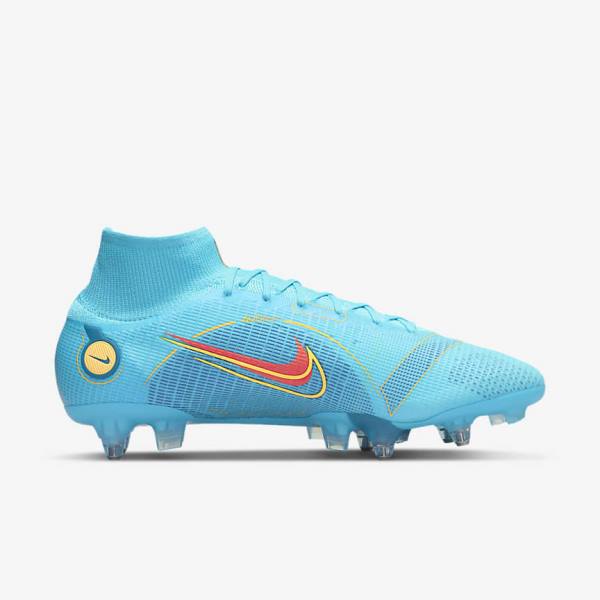 Nike Mercurial Superfly 8 Elite SG-PRO Anti-Clog Traction Soft-Ground Ženske Tenisice Za Nogomet Plave Narančaste | NK165CKM