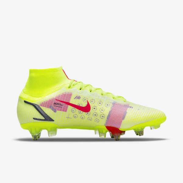 Nike Mercurial Superfly 8 Elite SG-Pro AC Soft-Ground Ženske Tenisice Za Nogomet Crne Svijetlo Crvene | NK795PON