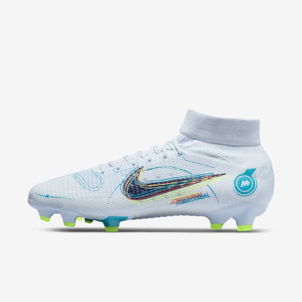 Nike Mercurial Superfly 8 Pro FG Firm-Ground Muške Tenisice Za Nogomet Sive Svijetlo Plave Tamno Plave | NK204QJP