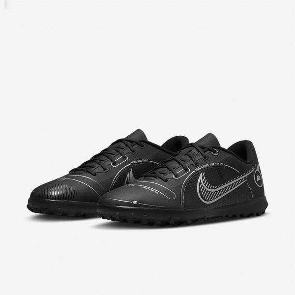 Nike Mercurial Vapor 14 Club TF Turf Muške Tenisice Za Nogomet Crne Sive Metalne Srebrne | NK264ICZ