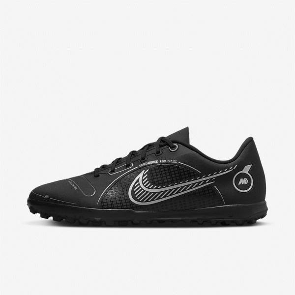 Nike Mercurial Vapor 14 Club TF Turf Muške Tenisice Za Nogomet Crne Sive Metalne Srebrne | NK264ICZ