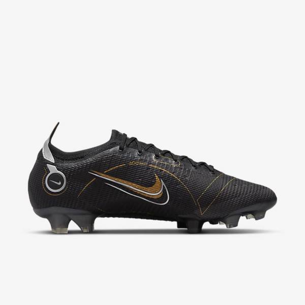 Nike Mercurial Vapor 14 Elite FG Firm-Grounds Muške Tenisice Za Nogomet Crne Metalne Srebrne Sive Metalne Zlatne | NK052HBI