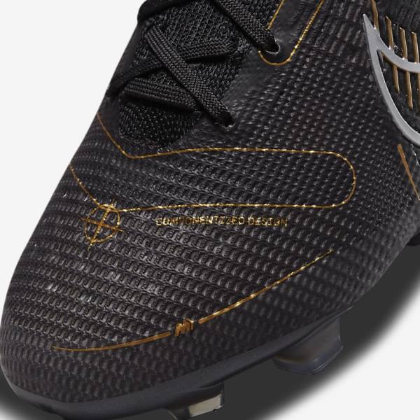 Nike Mercurial Vapor 14 Elite FG Firm-Grounds Muške Tenisice Za Nogomet Crne Metalne Srebrne Sive Metalne Zlatne | NK052HBI