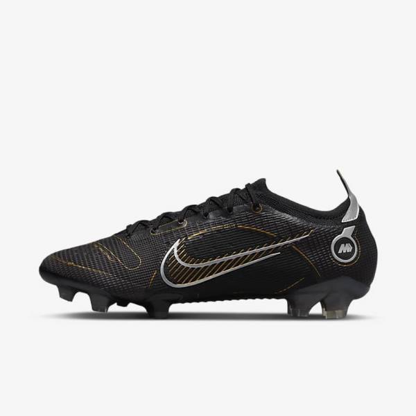 Nike Mercurial Vapor 14 Elite FG Firm-Grounds Muške Tenisice Za Nogomet Crne Metalne Srebrne Sive Metalne Zlatne | NK052HBI