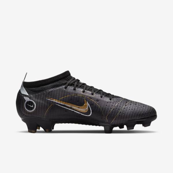 Nike Mercurial Vapor 14 Pro FG Firm-Ground Muške Tenisice Za Nogomet Crne Metalne Srebrne Sive Metalne Zlatne | NK537VRN