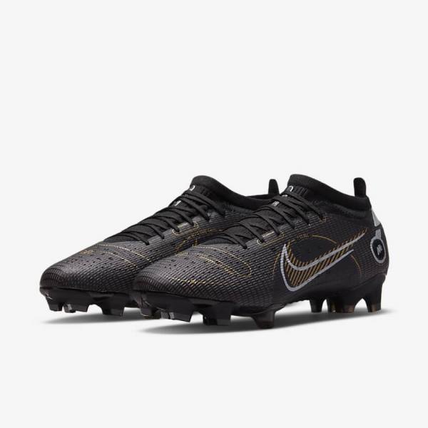 Nike Mercurial Vapor 14 Pro FG Firm-Ground Muške Tenisice Za Nogomet Crne Metalne Srebrne Sive Metalne Zlatne | NK537VRN