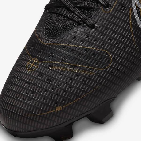 Nike Mercurial Vapor 14 Pro FG Firm-Ground Muške Tenisice Za Nogomet Crne Metalne Srebrne Sive Metalne Zlatne | NK537VRN