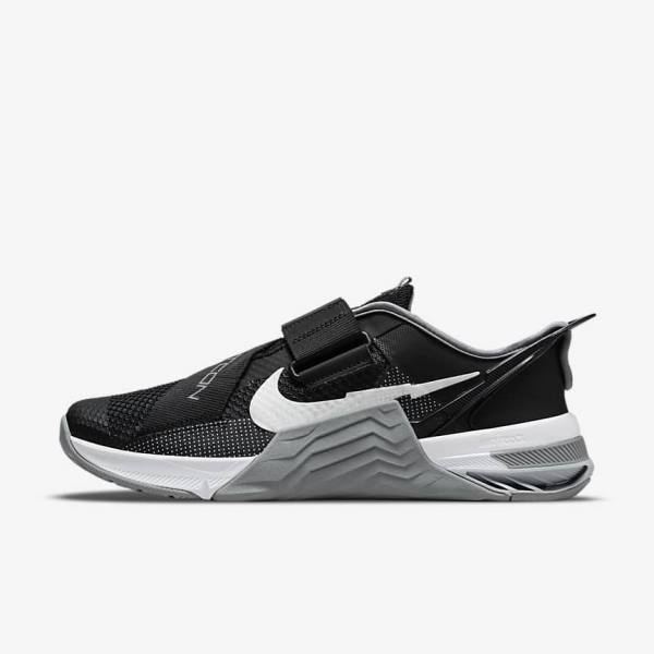 Nike Metcon 7 FlyEase Muške Tenisice Za Trening Crne Sive Bijele Platine | NK341BMG