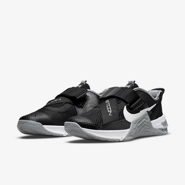 Nike Metcon 7 FlyEase Ženske Tenisice Za Trening Crne Sive Bijele Platine | NK708XYU