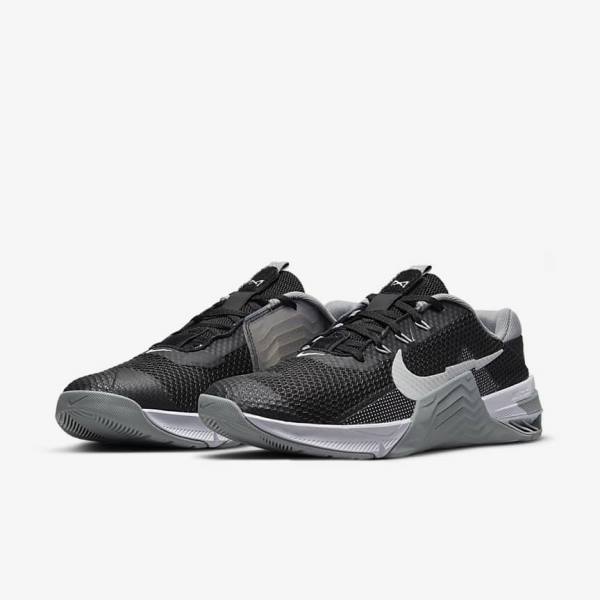 Nike Metcon 7 Muške Tenisice Za Trening Crne Sive Bijele Platine | NK476GTF