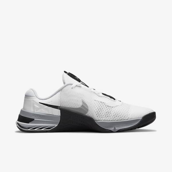 Nike Metcon 7 Ženske Tenisice Za Trening Bijele Sive Platine Crne | NK452JBG