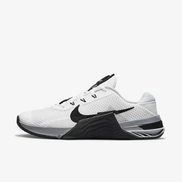 Nike Metcon 7 Ženske Tenisice Za Trening Bijele Sive Platine Crne | NK452JBG