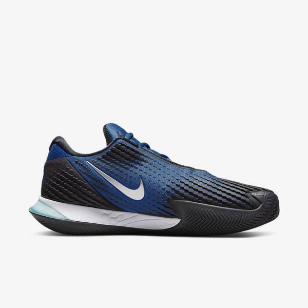 Nike NikeCourt Air Zoom Vapor Cage 4 Rafa Clay Muške Tenisice Za Tenis Plave Crne Metalne Srebrne | NK705GRZ