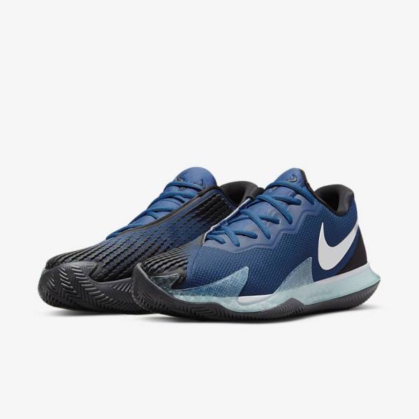 Nike NikeCourt Air Zoom Vapor Cage 4 Rafa Clay Muške Tenisice Za Tenis Plave Crne Metalne Srebrne | NK705GRZ