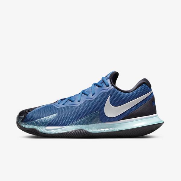 Nike NikeCourt Air Zoom Vapor Cage 4 Rafa Clay Muške Tenisice Za Tenis Plave Crne Metalne Srebrne | NK705GRZ