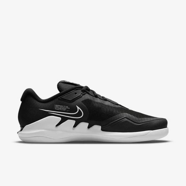 Nike NikeCourt Air Zoom Vapor Pro Carpet Muške Tenisice Za Tenis Crne Bijele | NK768PSE