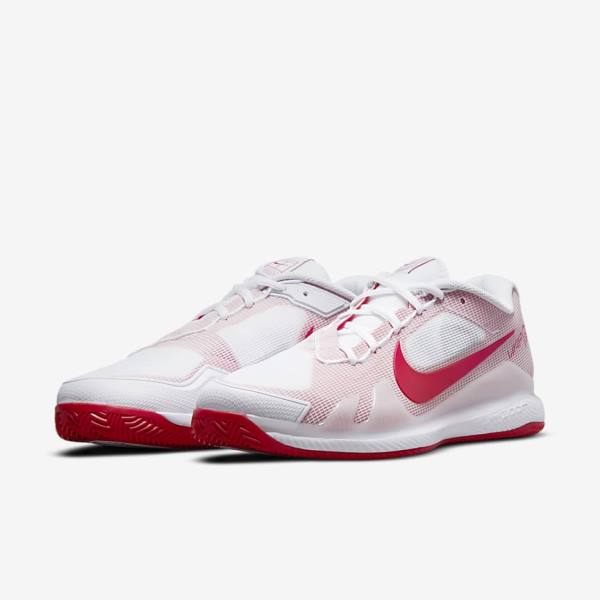 Nike NikeCourt Air Zoom Vapor Pro Clay Court Muške Tenisice Za Tenis Bijele Crvene | NK207JXL