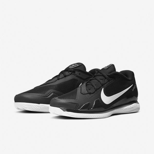 Nike NikeCourt Air Zoom Vapor Pro Clay Court Muške Tenisice Za Tenis Crne Bijele | NK792MCF