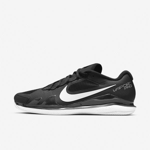 Nike NikeCourt Air Zoom Vapor Pro Clay Court Muške Tenisice Za Tenis Crne Bijele | NK792MCF