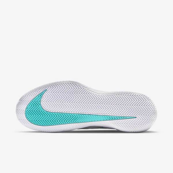 Nike NikeCourt Air Zoom Vapor Pro Clay Court Muške Tenisice Za Tenis Bijele Svijetlo Bež Kraljevska Plava Plave Tirkizne | NK816WNL