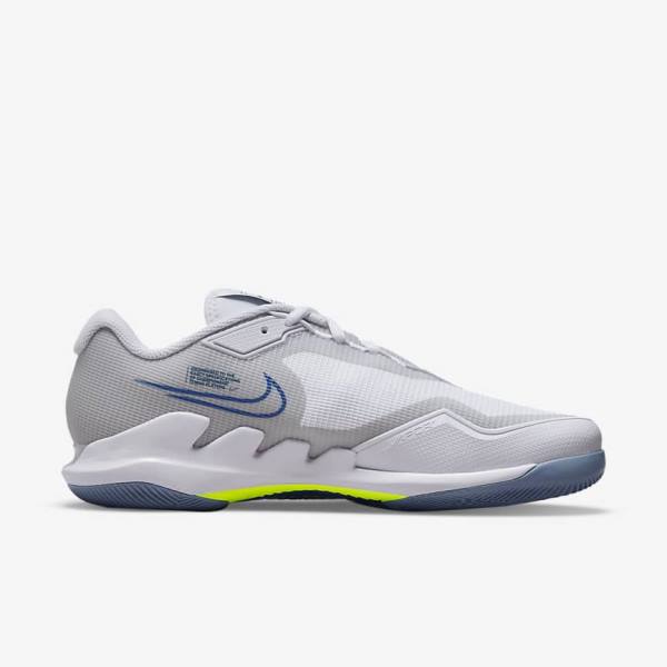 Nike NikeCourt Air Zoom Vapor Pro Hard-Court Muške Tenisice Za Tenis Bijele Sive Tamnoplave | NK312ZQN