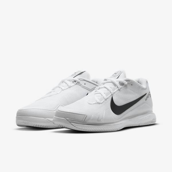 Nike NikeCourt Air Zoom Vapor Pro Hard-Court Muške Tenisice Za Tenis Bijele Crne | NK394DNU