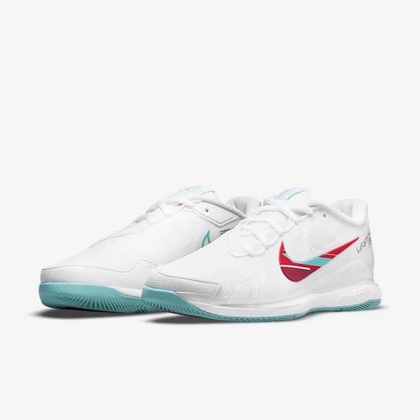 Nike NikeCourt Air Zoom Vapor Pro Hard-Court Ženske Tenisice Za Tenis Bijele Crvene Bordo Tirkizne | NK510TFA