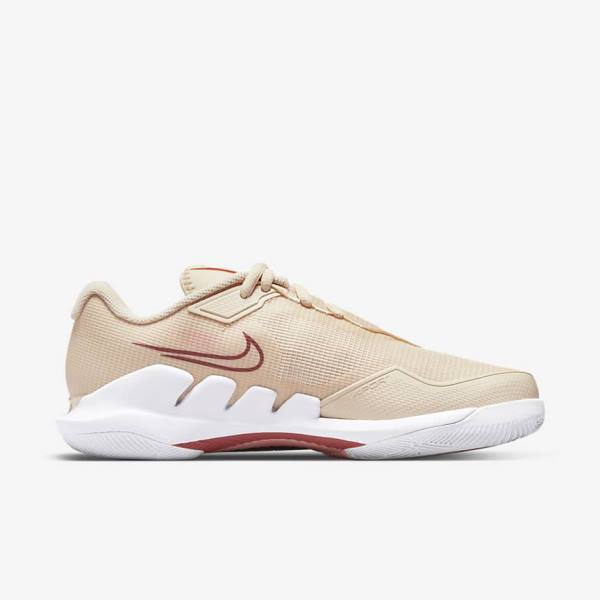 Nike NikeCourt Air Zoom Vapor Pro Hard-Court Ženske Tenisice Za Tenis Bijele Koraljne Crvene | NK532HKJ