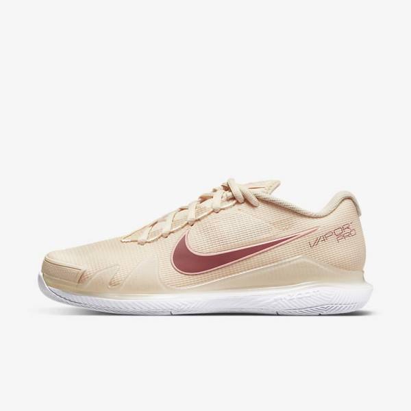 Nike NikeCourt Air Zoom Vapor Pro Hard-Court Ženske Tenisice Za Tenis Bijele Koraljne Crvene | NK532HKJ