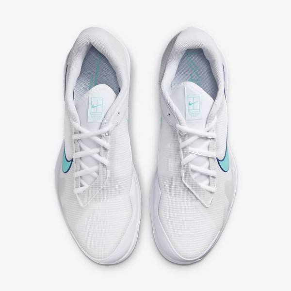 Nike NikeCourt Air Zoom Vapor Pro Hard-Court Muške Tenisice Za Tenis Bijele Svijetlo Bež Kraljevska Plava Plave Tirkizne | NK546HNA