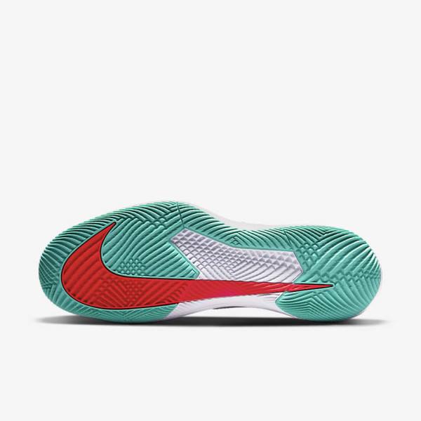 Nike NikeCourt Air Zoom Vapor Pro Hard-Court Muške Tenisice Za Tenis Bijele Crvene Bordo Tirkizne | NK721UEN