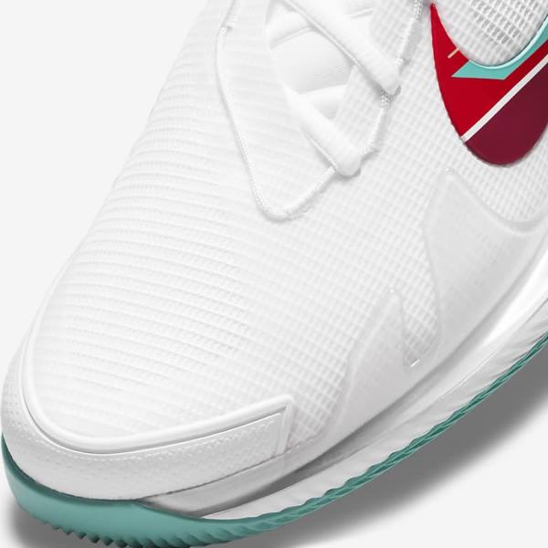 Nike NikeCourt Air Zoom Vapor Pro Hard-Court Muške Tenisice Za Tenis Bijele Crvene Bordo Tirkizne | NK721UEN