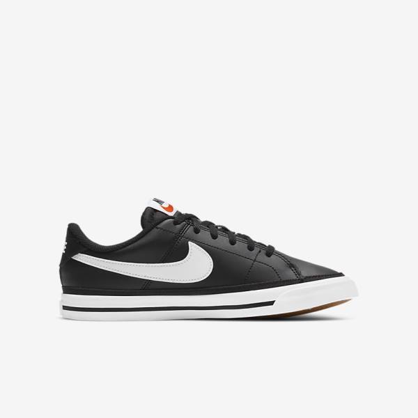 Nike NikeCourt Legacy Older Dječje Tenisice Crne Svijetlo Smeđe Bijele | NK034BJS