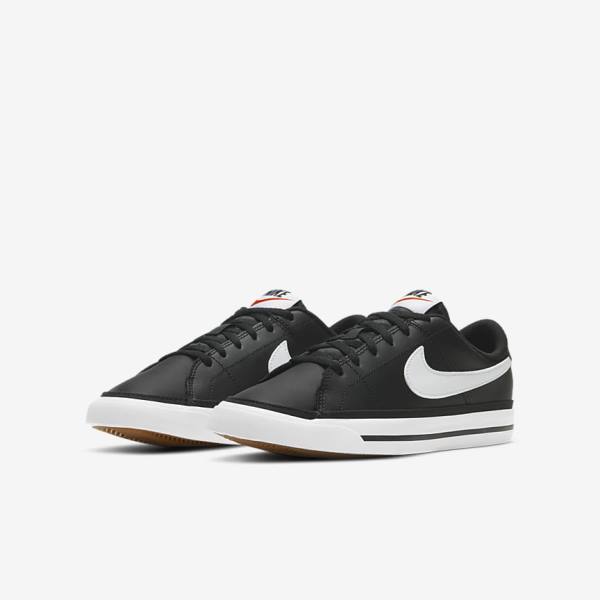 Nike NikeCourt Legacy Older Dječje Tenisice Crne Svijetlo Smeđe Bijele | NK034BJS