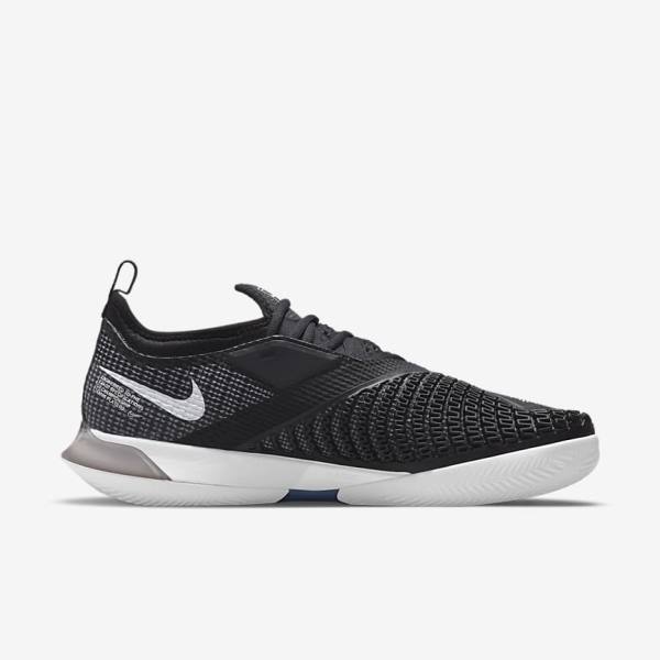 Nike NikeCourt React Vapor NXT Clay Court Muške Tenisice Za Tenis Crne Bijele | NK364TOL