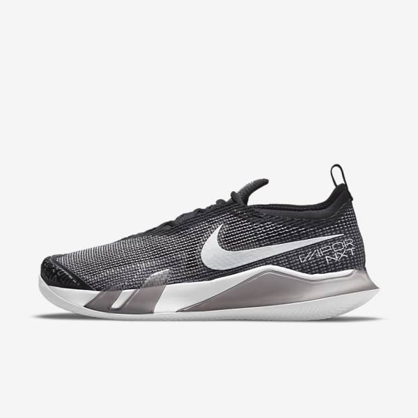 Nike NikeCourt React Vapor NXT Clay Court Muške Tenisice Za Tenis Crne Bijele | NK364TOL