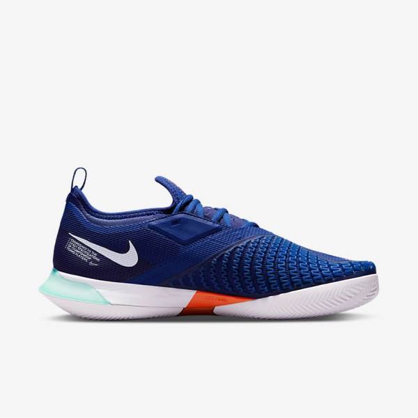 Nike NikeCourt React Vapor NXT Clay Court Muške Tenisice Za Tenis Kraljevska Plava Plave Tirkizne Narančaste Bijele | NK409OPX