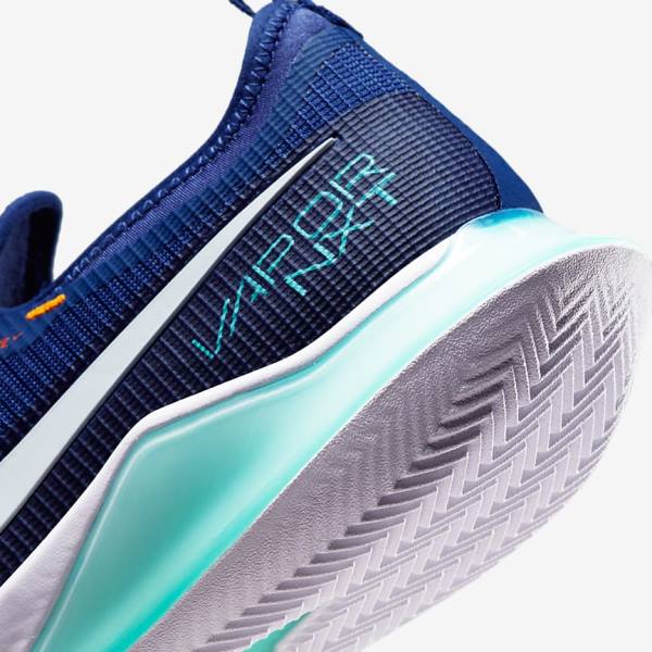 Nike NikeCourt React Vapor NXT Clay Court Muške Tenisice Za Tenis Kraljevska Plava Plave Tirkizne Narančaste Bijele | NK409OPX