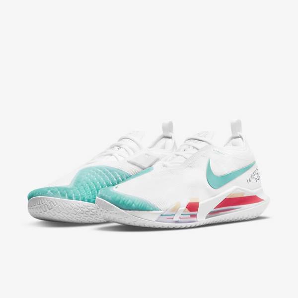 Nike NikeCourt React Vapor NXT Hard-Court Muške Tenisice Za Tenis Bijele Crvene Bordo Tirkizne | NK108JYH