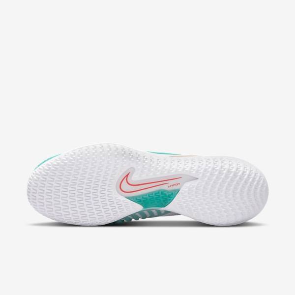 Nike NikeCourt React Vapor NXT Hard Court Ženske Tenisice Za Tenis Bijele Crvene Bordo Tirkizne | NK296NEF