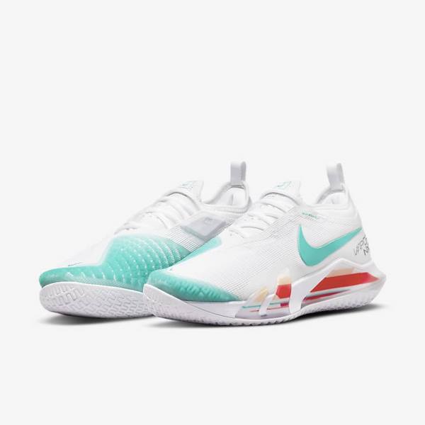 Nike NikeCourt React Vapor NXT Hard Court Ženske Tenisice Za Tenis Bijele Crvene Bordo Tirkizne | NK296NEF