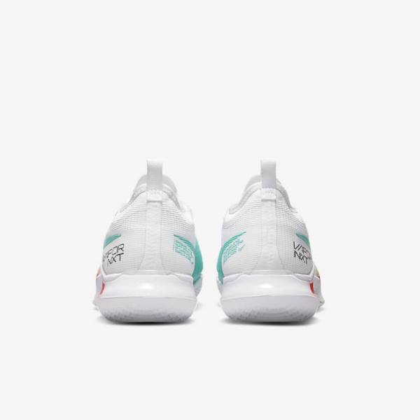 Nike NikeCourt React Vapor NXT Hard Court Ženske Tenisice Za Tenis Bijele Crvene Bordo Tirkizne | NK296NEF