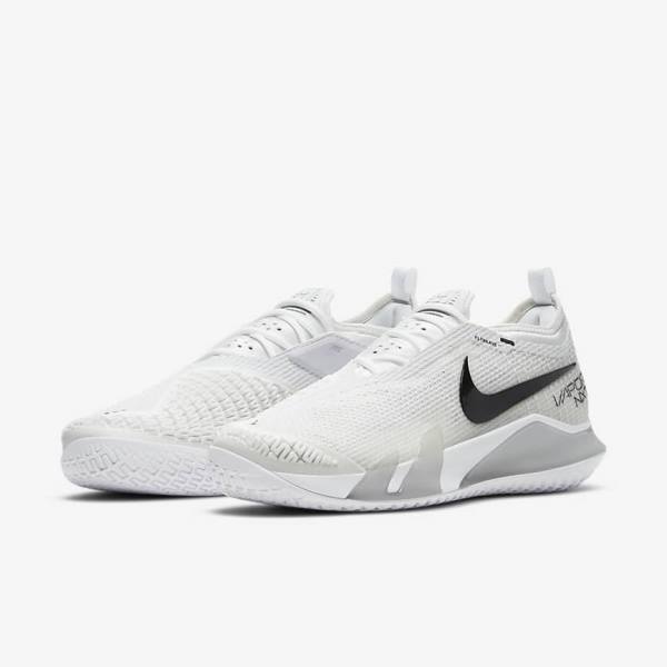 Nike NikeCourt React Vapor NXT Hard-Court Muške Tenisice Za Tenis Bijele Sive Crne | NK614OPT