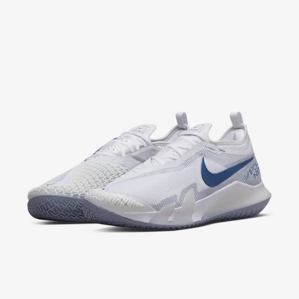 Nike NikeCourt React Vapor NXT Hard-Court Muške Tenisice Za Tenis Bijele Tamnoplave | NK849ZAN